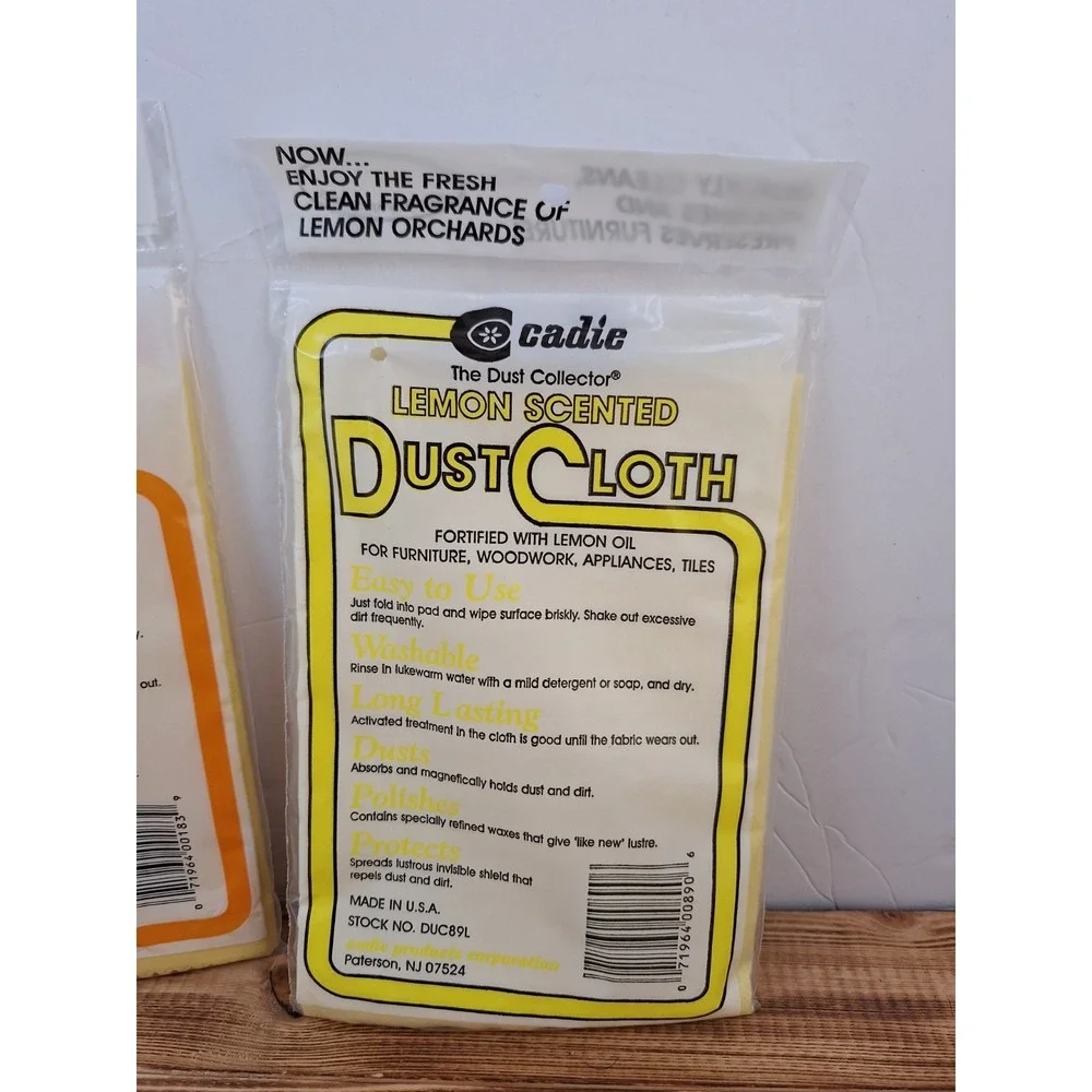 Orange And Lemon Scented‎ Cotton Dust Cloth by Cadie New Old Stock Lot 2 Packs